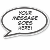 Je spraakballon leuk retro sticker (Voorkant)