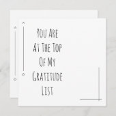 Je staat bovenaan mijn lijst met dankbaarheid (Voorkant / Achterkant)