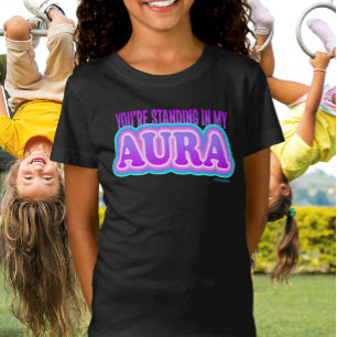 Je staat in mijn aura: grappige yoga zwart t-shirt
