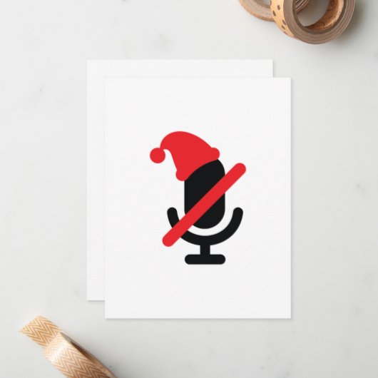 Je staat op dempen, alleen microfoon. Kerstkaart Notitiekaartje (Voorkant / Achterkant in situ)