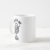 Je staat op dempen Grappige mok cadeau, (Voorkant links)