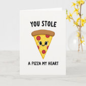 Je Stak Een Pizza Mijn Hart Kaart (Gele Bloem)