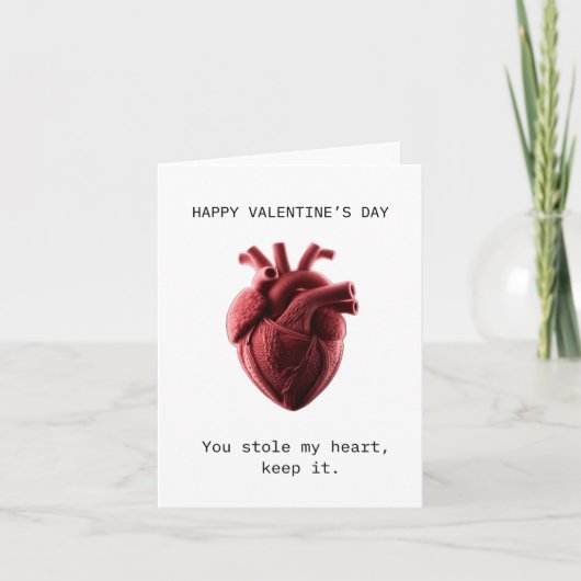 Je stal mijn hart Valentijnsdag Kaart (Voorkant)