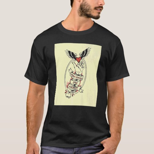 Je stal mijn hart zombie hand t-shirt (Voorkant)