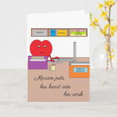 Je steekt je hart in je werk: leeg kaart (Gele Bloem)