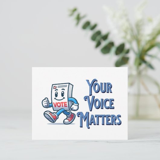 Je stem doet ertoe stem briefkaart (Staand voorkant)