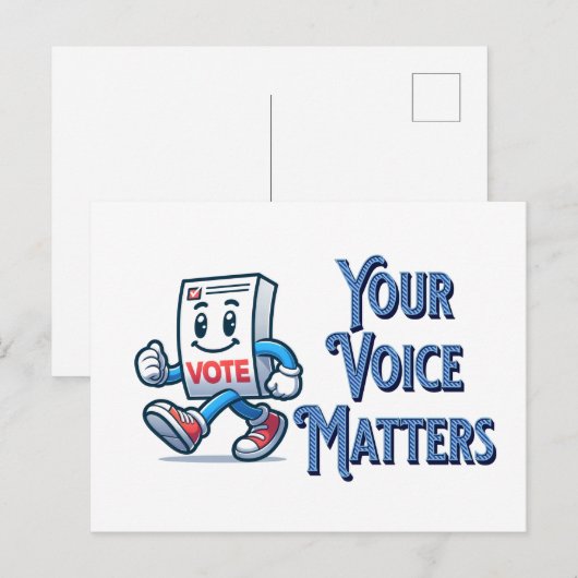 Je stem doet ertoe stem briefkaart (Voorkant / Achterkant)