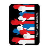 Je stem gaat over patriottische handen magneet (Verticaal)