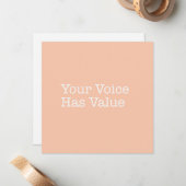 Je stem heeft een Value Note Card Notitiekaartje (Voorkant / Achterkant in situ)