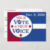 Je stem is je stem in persoonlijke stemherinnering briefkaart (Voorkant / Achterkant)