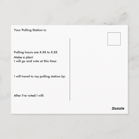 Je stem is je stem in persoonlijke stemherinnering briefkaart (Achterkant)