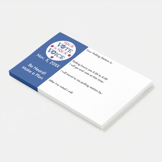 Je stem is je stem in persoonlijke stemherinnering post-it® notes (Schuin)