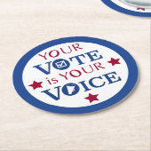 Je stem is jouw stem ronde kartonnen onderzetter (Gebogen)