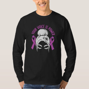 Je stem is macht Stop huiselijk geweld Vrouwen P T-shirt