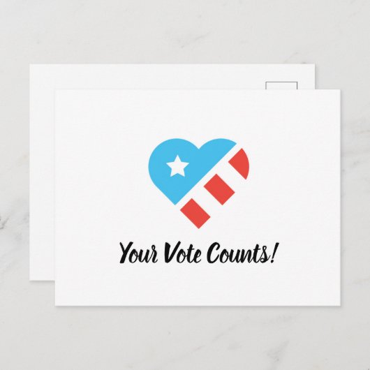 Je stem telt briefkaart (Voorkant / Achterkant)