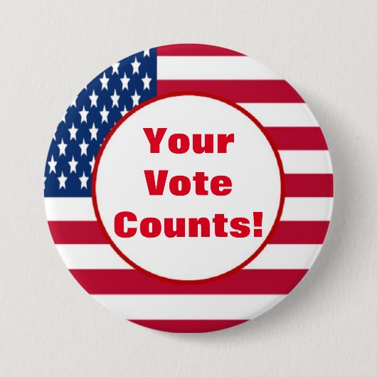 Je stem telt! ronde button 7,6 cm (Voorkant)