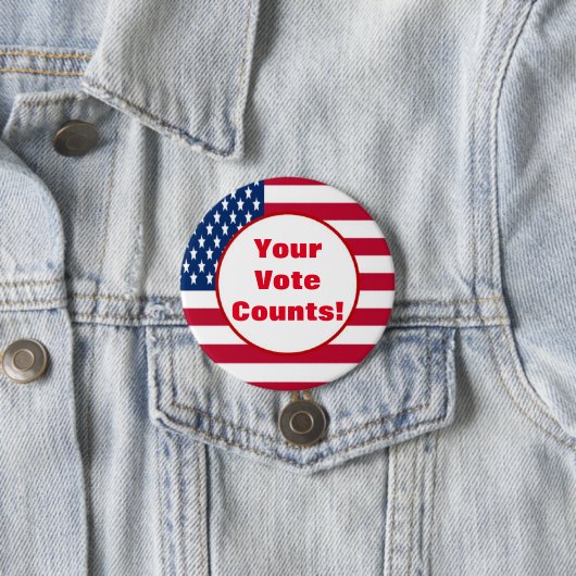 Je stem telt! ronde button 7,6 cm (In situ)