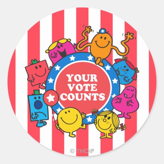 Je stem telt! ronde sticker (Voorkant)