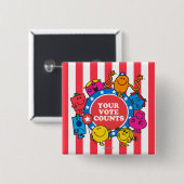 Je stem telt! vierkante button 5,1 cm (Voorkant /achterkant)