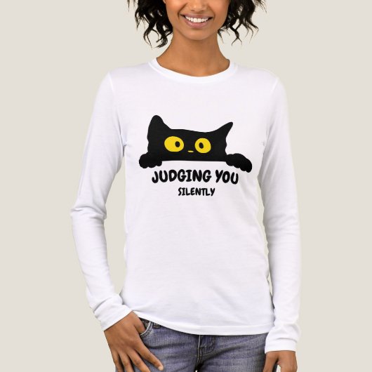 Je stilletjes beoordelen Cat humor Meme Tri-Blend Shirt (Voorkant volledig)