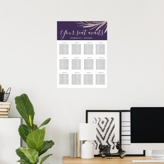 Je stoel heeft een Paarse bruiloft. Poster (Thuiskantoor)