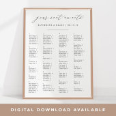 Je stoel wacht | Alfabetische zitplaats Poster