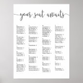 Je stoel wacht | Alfabetische zitplaats Poster (Voorkant)