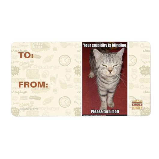 Je stommiteit is verblindend 2 etiket (Voorkant)