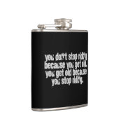 Je stopt niet met rijden motorfiets citaat heupfles (Rechts)