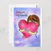 Je stuurt een grote warme knuffel. briefkaart (Voorkant / Achterkant)