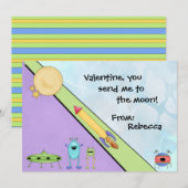 Je stuurt me naar de maan Valentijnskaart klasloka Feestdagenkaart (Voorkant / Achterkant)