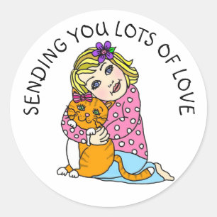 Je stuurt veel liefde ronde sticker