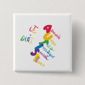 Je Suis Autiste Vierkante Button 5,1 Cm (Voorkant)