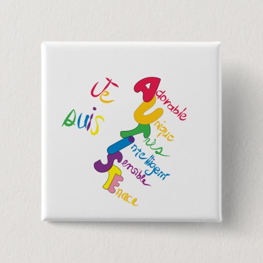 Je Suis Autiste Vierkante Button 5,1 Cm (Voorkant)