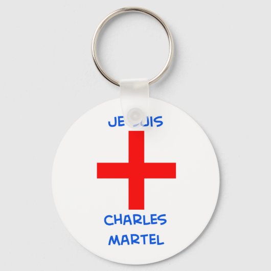 je suis charles martel crusader cross sleutelhanger (Voorkant)