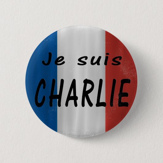 Je suis Charlie badge Ronde Button 5,7 Cm (Voorkant)