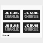 Je Suis Charlie - Ik ben Charlie Black Rechthoekige Sticker (Vel)
