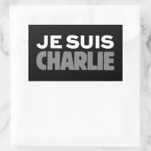 Je Suis Charlie - Ik ben Charlie Black Rechthoekige Sticker (Tas)