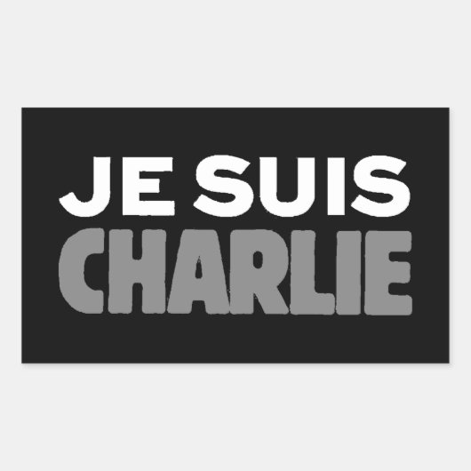 Je Suis Charlie - Ik ben Charlie Black Rechthoekige Sticker (Voorkant)