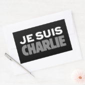 Je Suis Charlie - Ik ben Charlie Black Rechthoekige Sticker (Envelop)