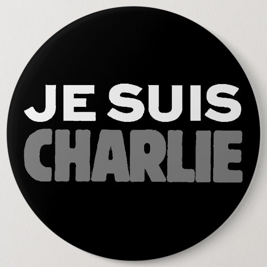 Je Suis Charlie - Ik ben Charlie Black Ronde Button 6,0 Cm (Voorkant)
