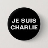 JE SUIS CHARLIE - IK BEN CHARLIE RONDE BUTTON 5,7 CM (Voorkant)