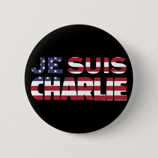 Je Suis Charlie - Ik ben Charlie-Stars en Stripes  Ronde Button 5,7 Cm