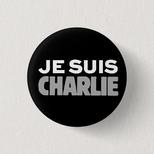 Je Suis Charlie-ik ben Charlie-Universal Slogan Ronde Button 3,2 Cm (Voorkant)