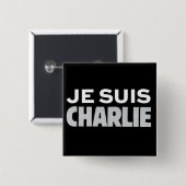 Je Suis Charlie Vierkante Button 5,1 Cm (Voorkant /achterkant)