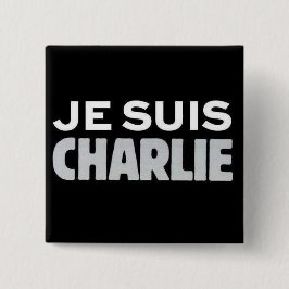 Je Suis Charlie Vierkante Button 5,1 Cm