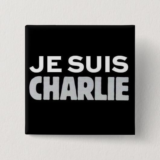 Je Suis Charlie Vierkante Button 5,1 Cm (Voorkant)