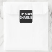 Je Suis Charlie Vierkante Sticker (Tas)