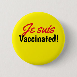 Je suis gevaccineerd gele tekst Button