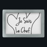 Je Suis Le Chef Gesp<br><div class="desc">Chef's pet, toque blanche, cartoon stijl met Franse tekst.</div>